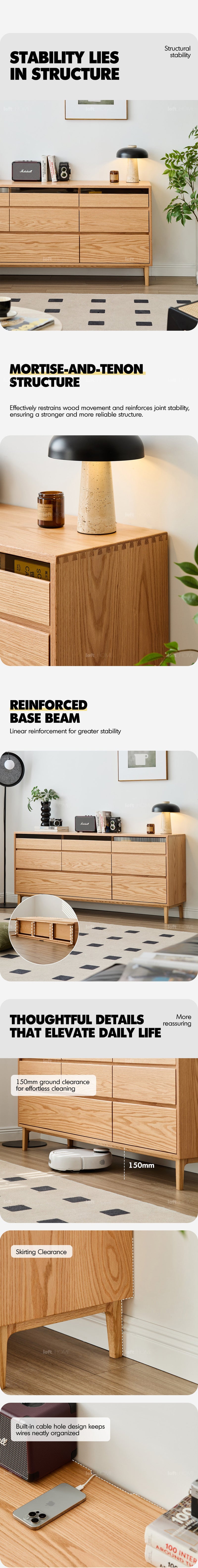 Scandinavian Oak Wood Chest Of 8 Drawers FLOATING LIGHT More Details and Instruction_6