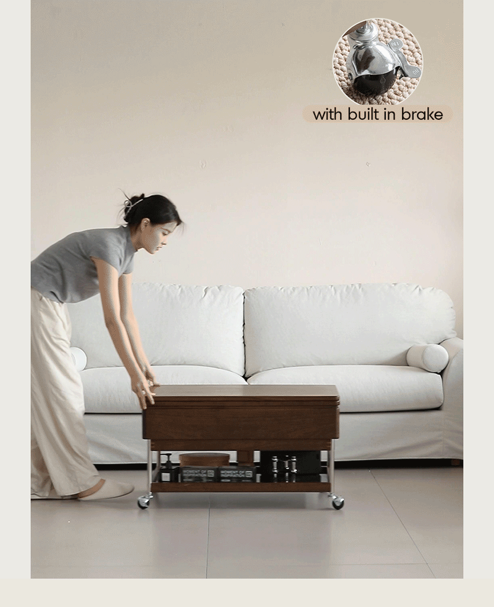 Japandi Walnut Wood Lift-Up Coffee Table SEREN More Details and Instruction_5