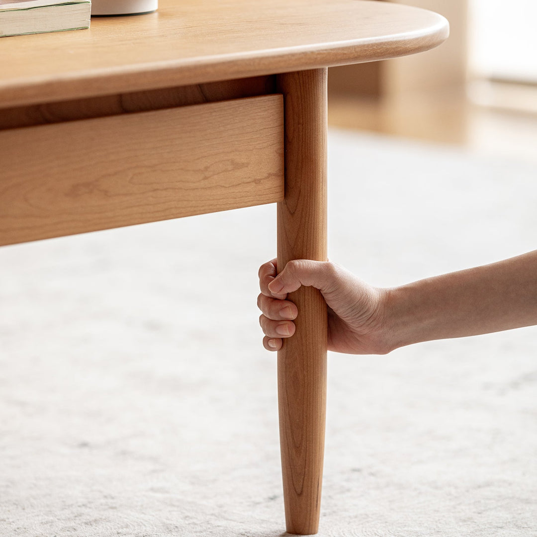 Scandinavian cherry wood coffee table vista material variants.