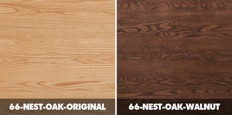 Scandinavian Oak Wood Extendable Dining Table With Shelf NEST Color Swatches