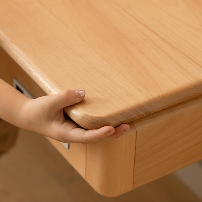 Scandinavian Beech Wood Electric Height Adjustable Kids Study Table With Intergrated LED Light ORBITA Color Swatches