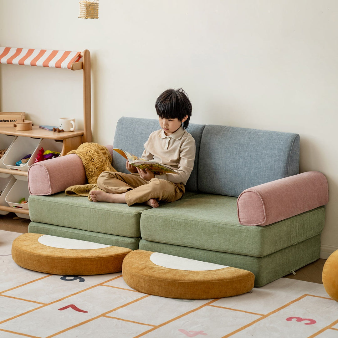 Contemporary chenille velvet fabric kids modular sofa block size charts.