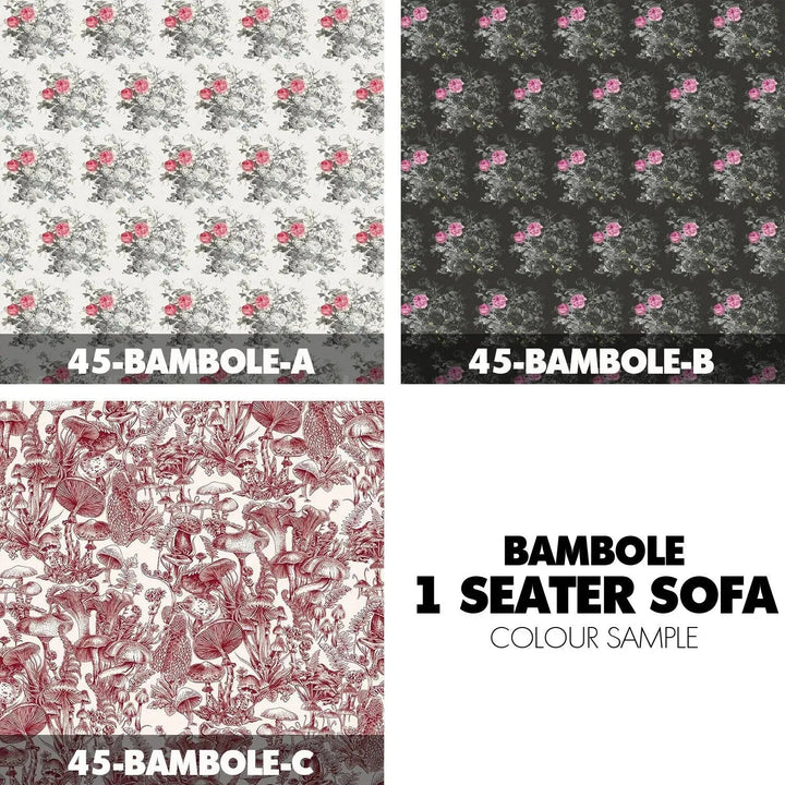 Contemporary Fabric 1 Seater Sofa BAMBOLE