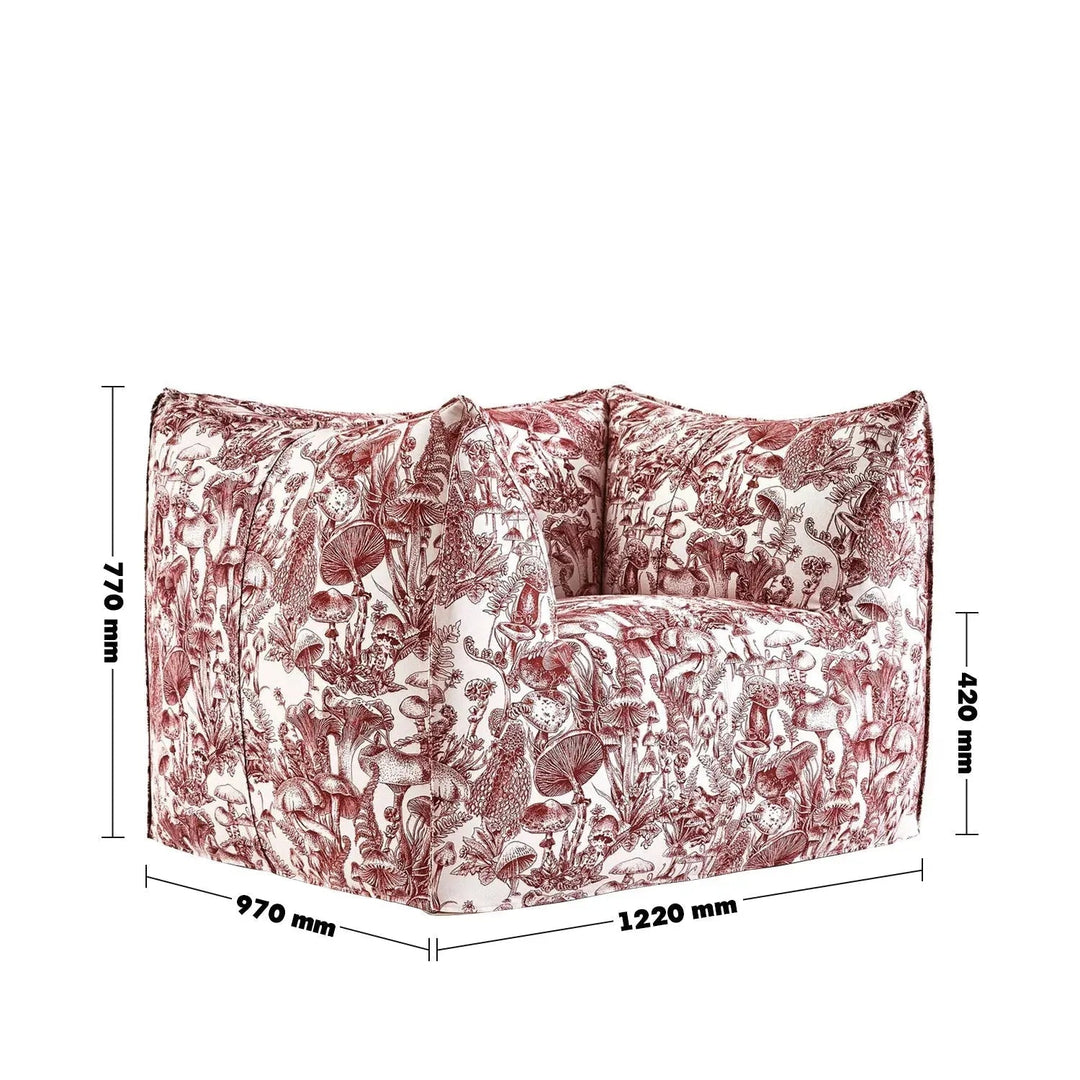 Contemporary Fabric 1 Seater Sofa BAMBOLE
