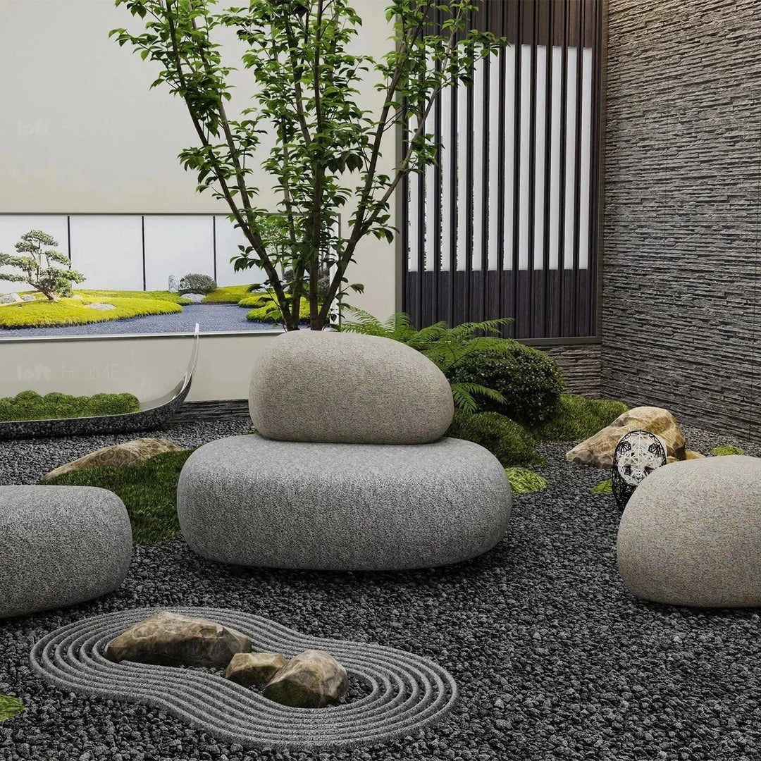 Contemporary Fabric 1 Seater Sofa PEBBLE