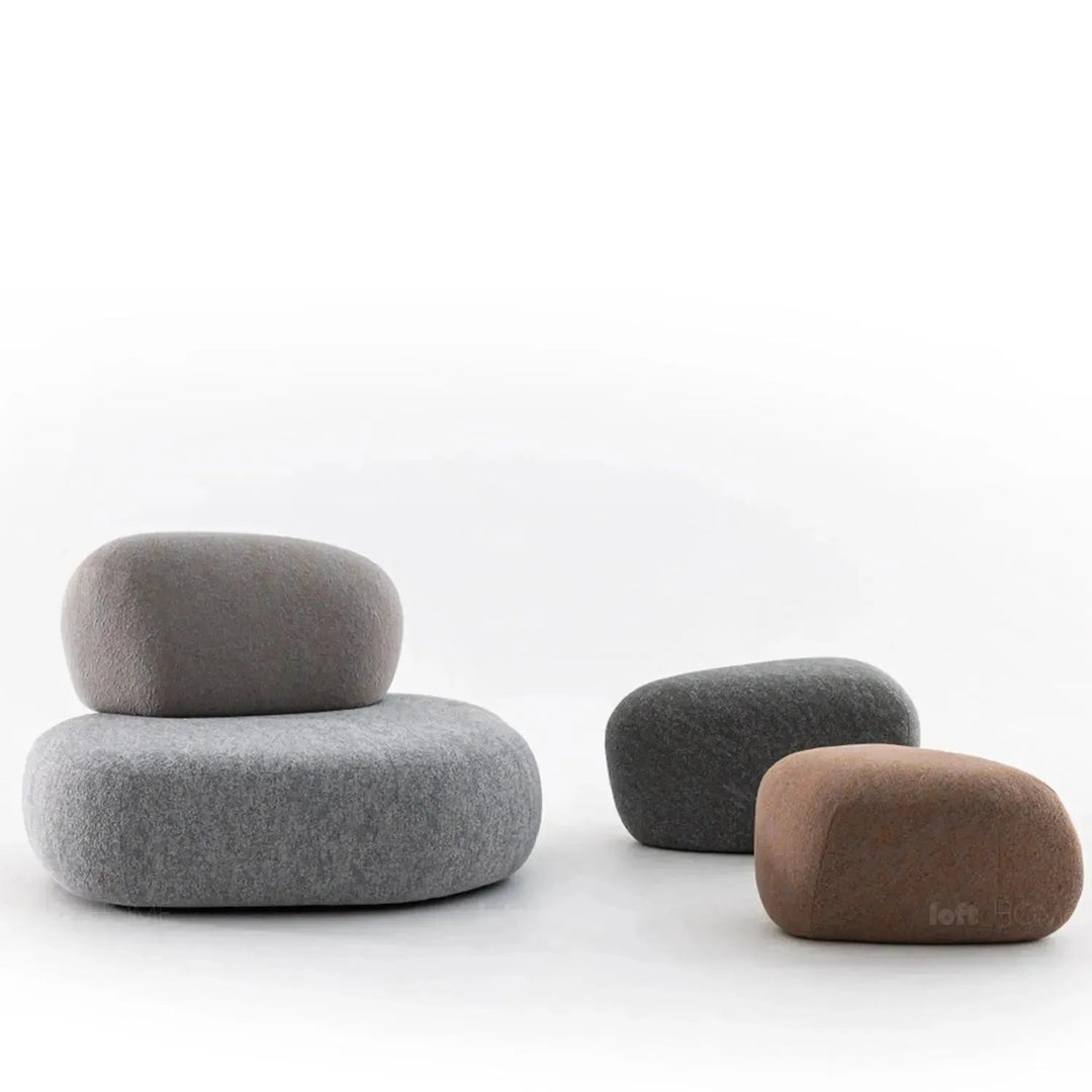 Contemporary Fabric 1 Seater Sofa PEBBLE