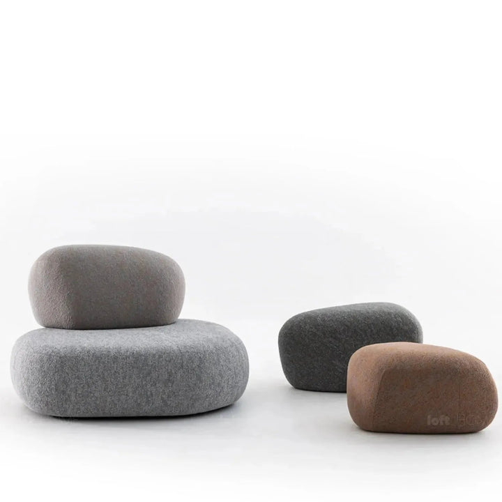 Contemporary Fabric 1 Seater Sofa PEBBLE