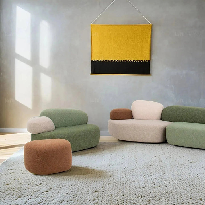 Contemporary Fabric 1 Seater Sofa PEBBLE