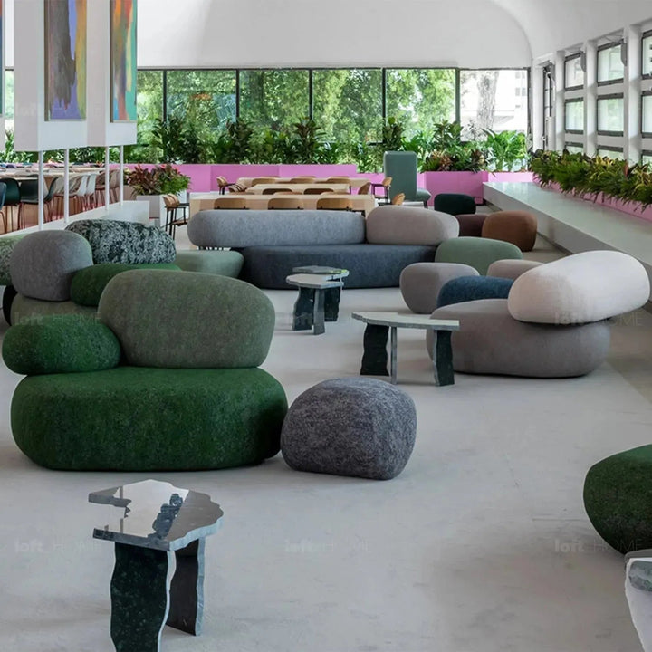 Contemporary Fabric 1 Seater Sofa PEBBLE