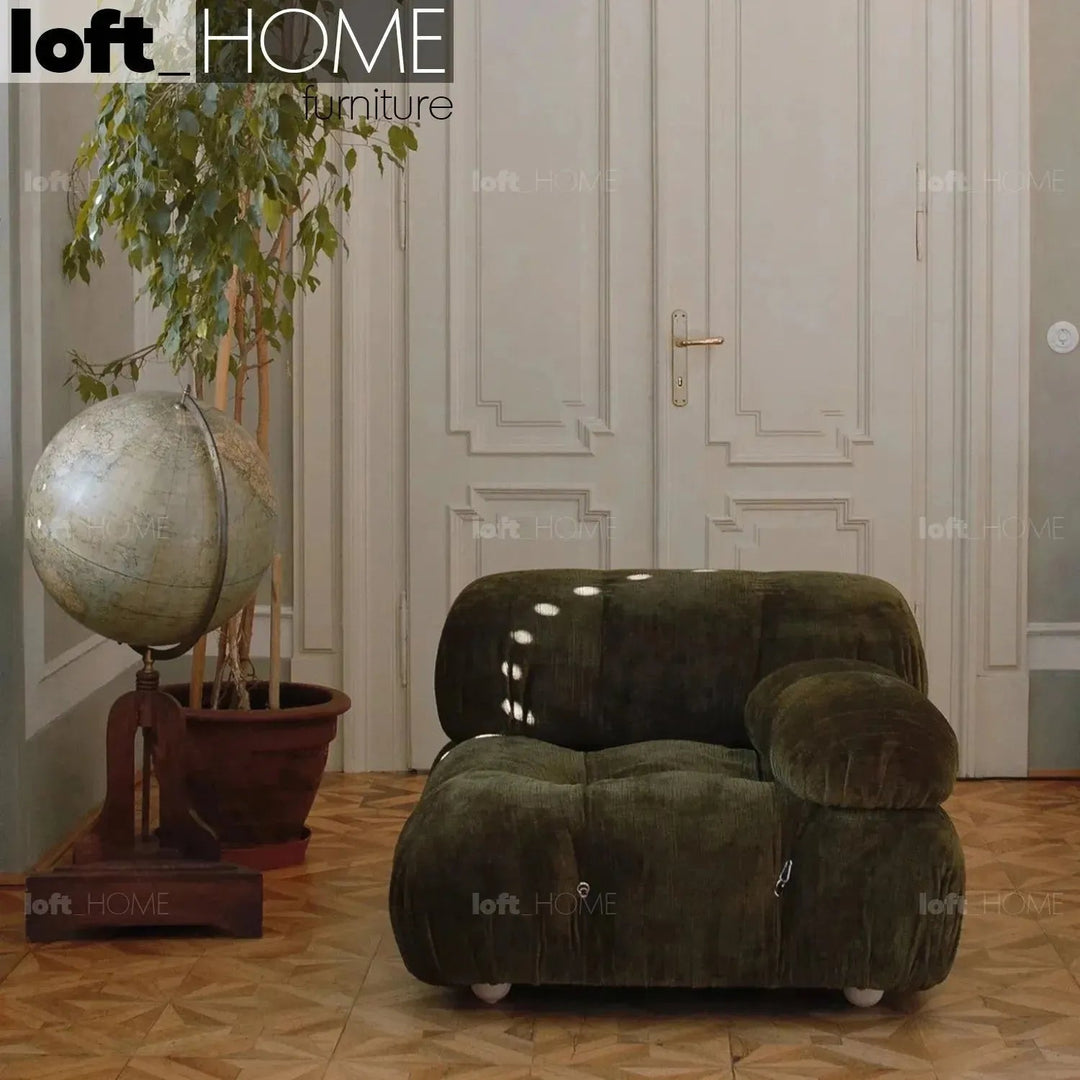 Contemporary Fabric 1 Seater Sofa With Armrest CAMALEONDA