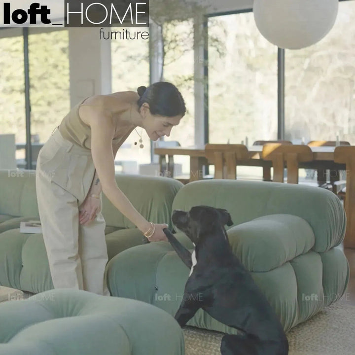 Contemporary Fabric 1 Seater Sofa With Armrest CAMALEONDA