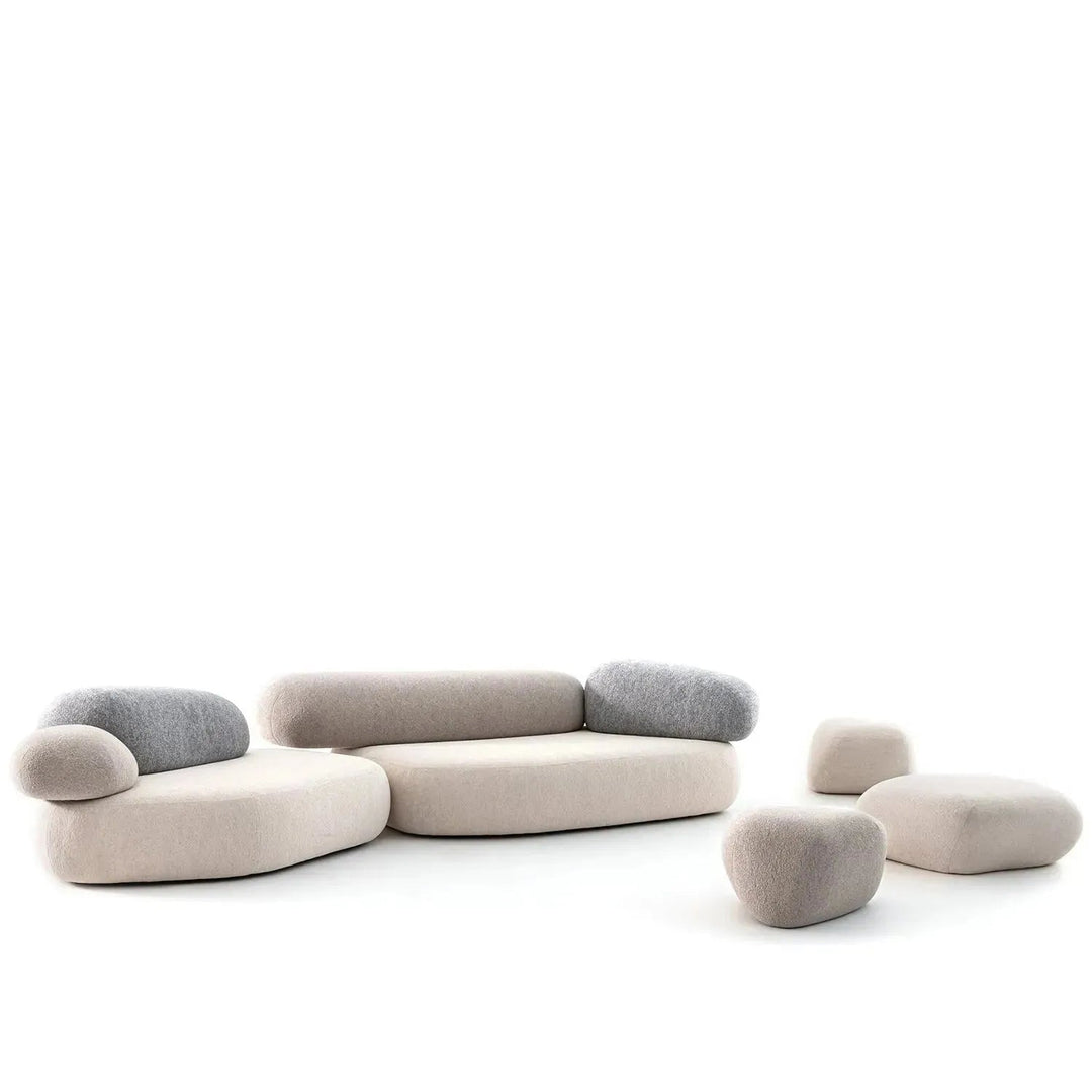 Contemporary Fabric 2 Seater Sofa PEBBLE