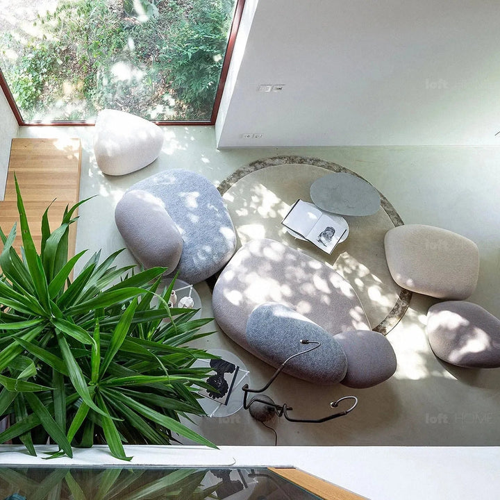 Contemporary Fabric 2 Seater Sofa PEBBLE