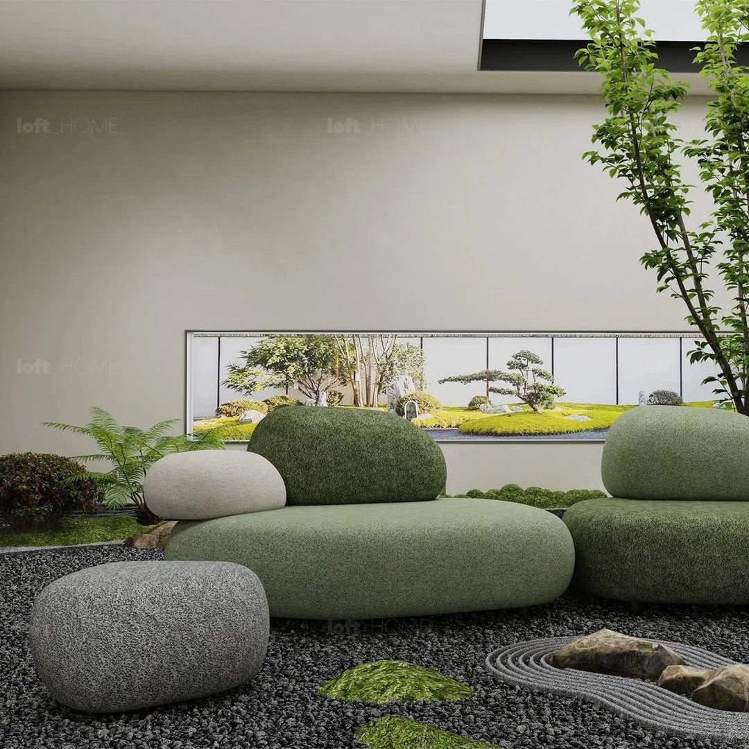 Contemporary Fabric 2 Seater Sofa PEBBLE