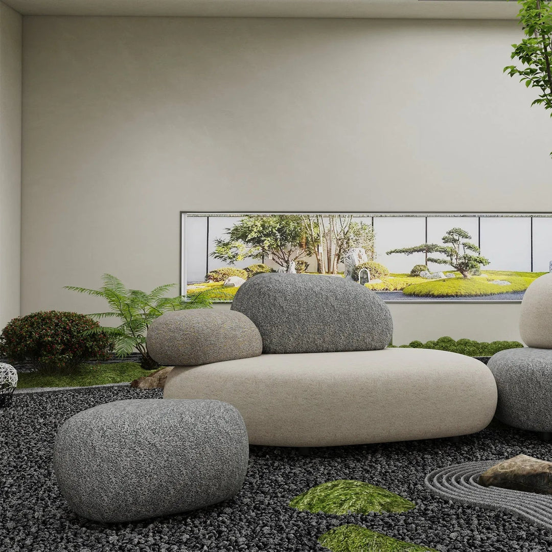 Contemporary Fabric 2 Seater Sofa PEBBLE