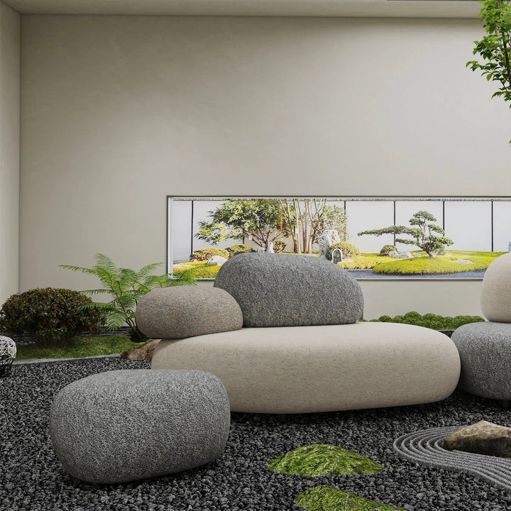 Contemporary Fabric 2 Seater Sofa PEBBLE