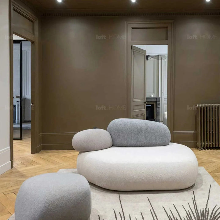 Contemporary Fabric 2 Seater Sofa PEBBLE