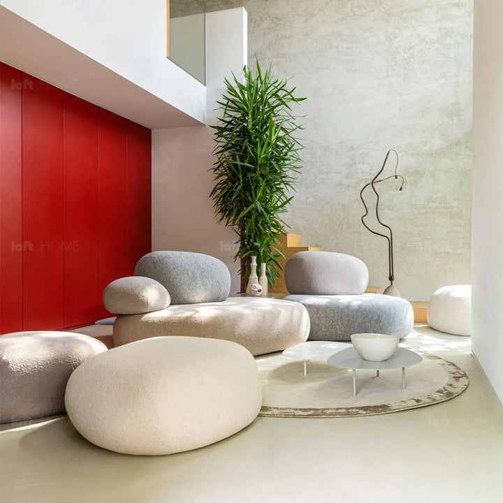 Contemporary Fabric 2 Seater Sofa PEBBLE