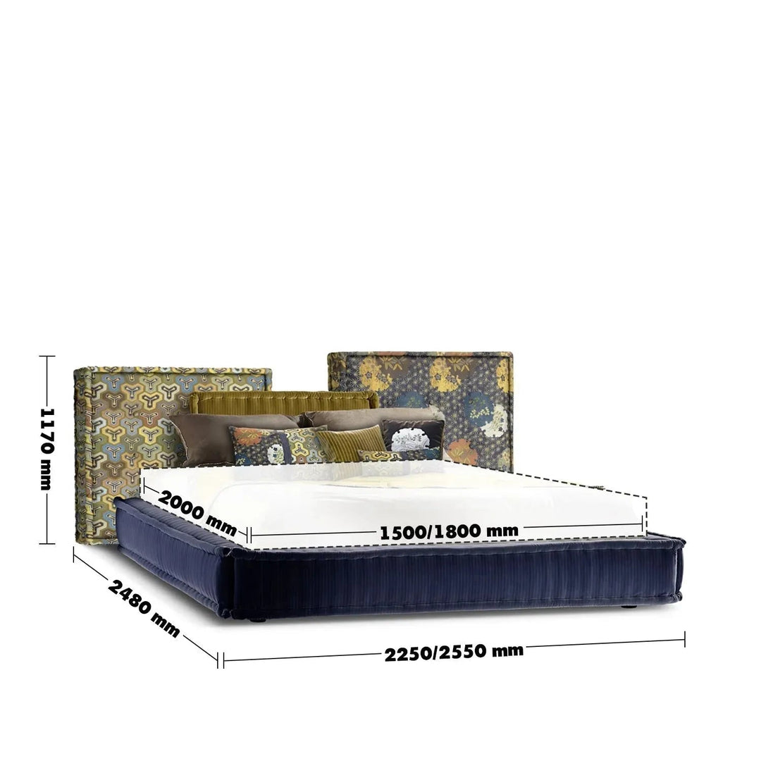 Contemporary Fabric Bed MAHJONG