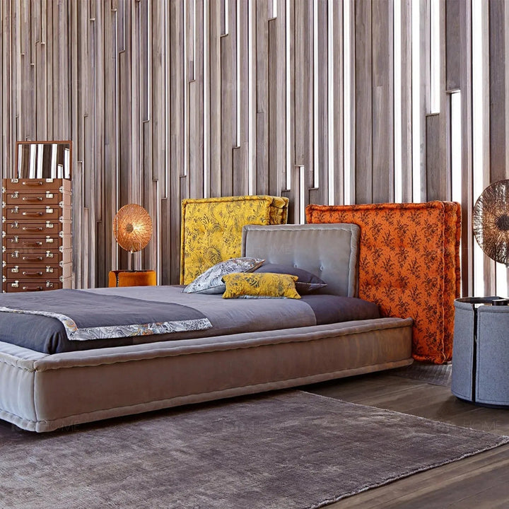 Contemporary Fabric Bed MAHJONG