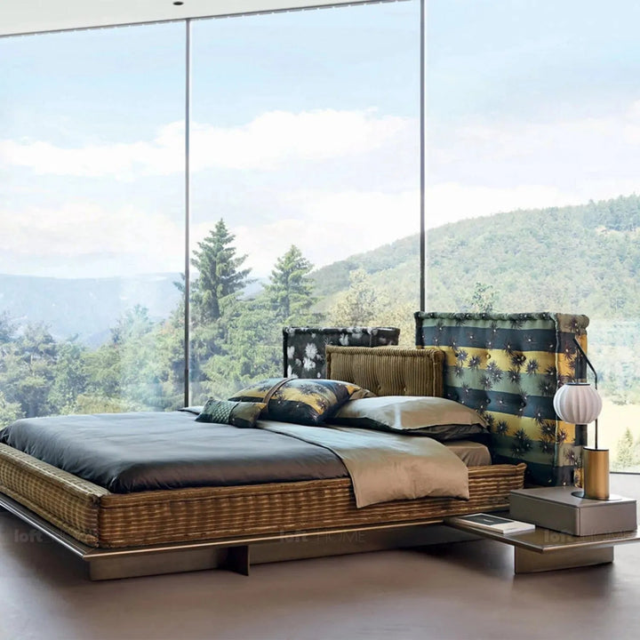 Contemporary Fabric Bed MAHJONG