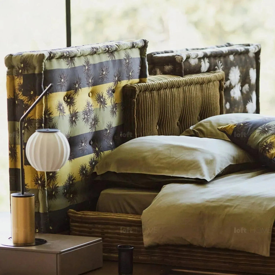 Contemporary Fabric Bed MAHJONG