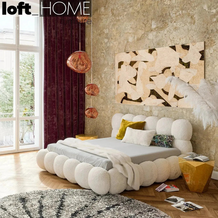 Cream Fabric Bed PANNACOTTA