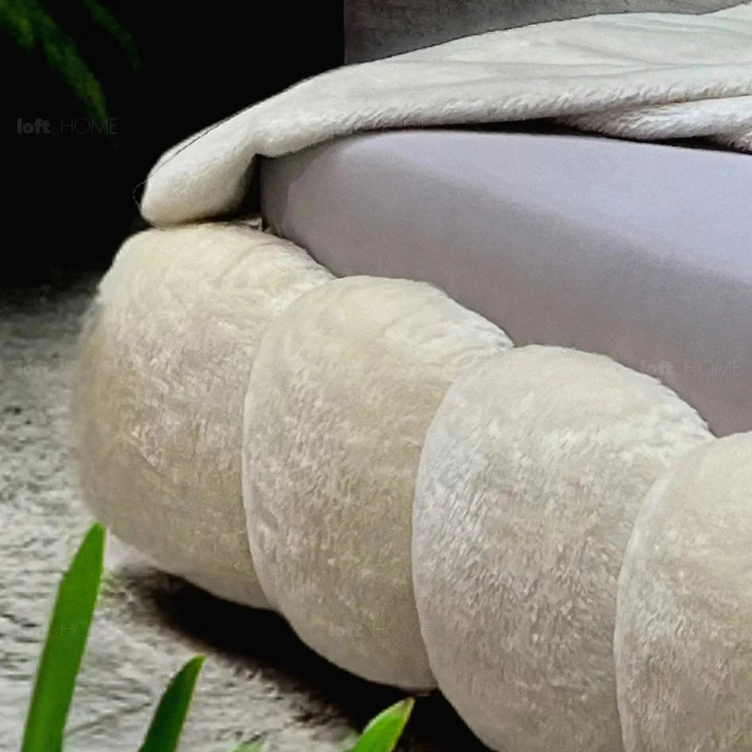 Cream Fabric Bed PANNACOTTA