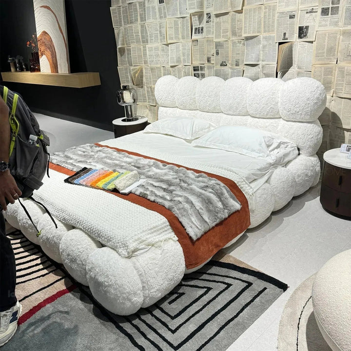 Cream Fabric Bed PANNACOTTA