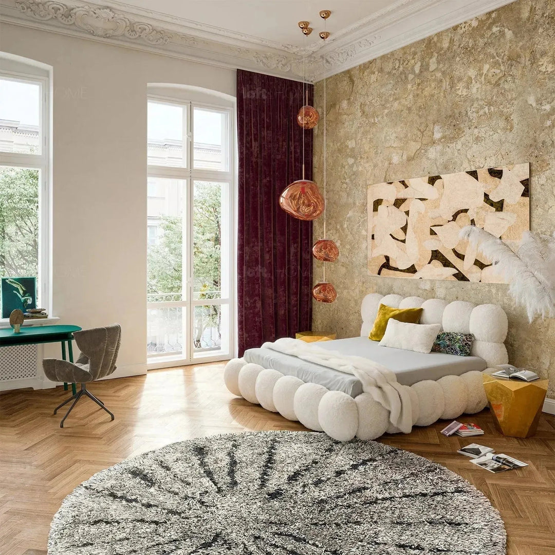 Cream Fabric Bed PANNACOTTA