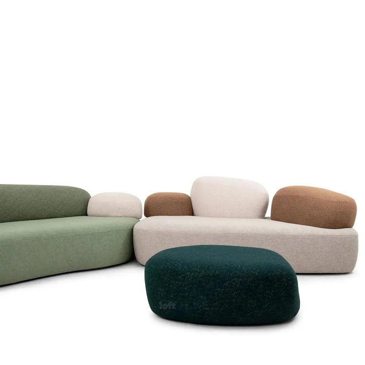 Contemporary Fabric L Shape Sectional Sofa PEBBLE 3+L