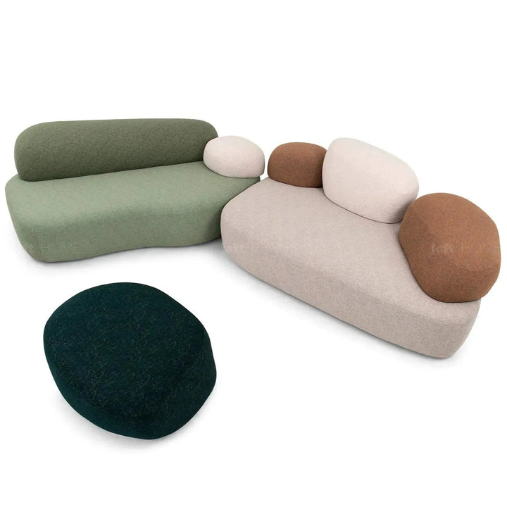 Contemporary Fabric L Shape Sectional Sofa PEBBLE 3+L