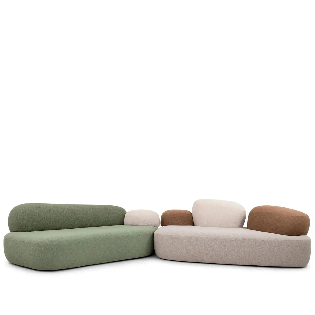 Contemporary Fabric L Shape Sectional Sofa PEBBLE 3+L