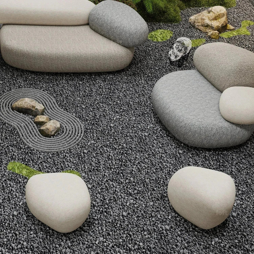 Contemporary Fabric Ottoman PEBBLE