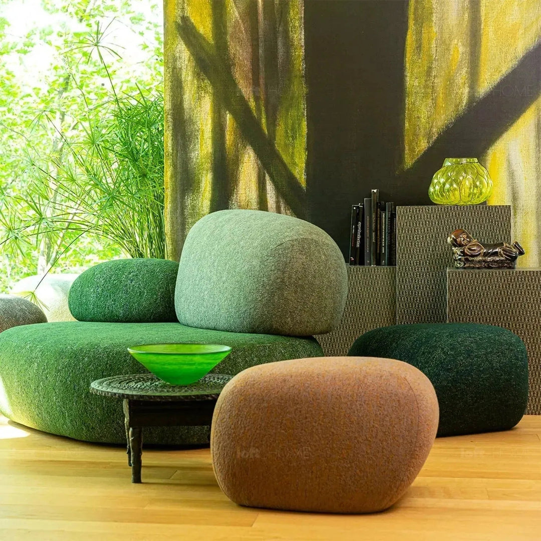 Contemporary Fabric Ottoman PEBBLE