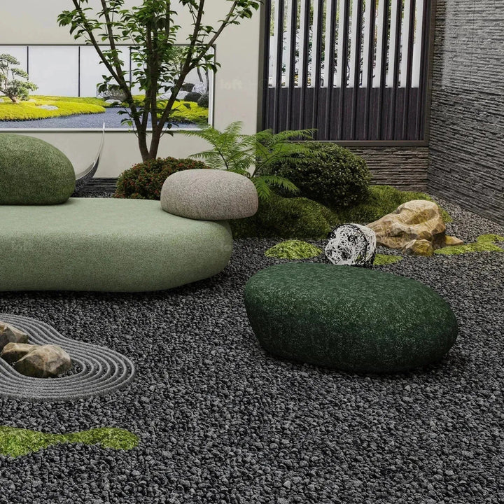 Contemporary Fabric Ottoman PEBBLE