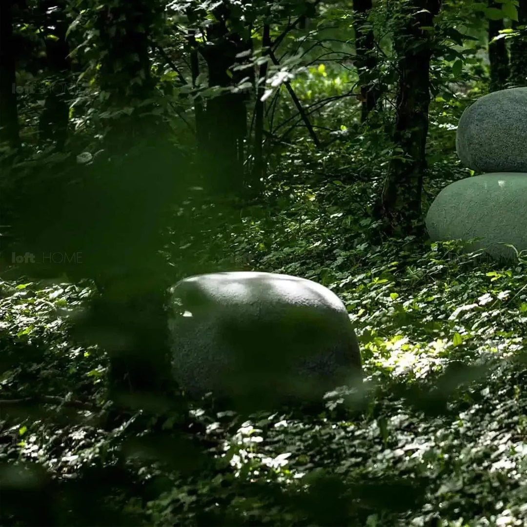 Contemporary Fabric Ottoman PEBBLE