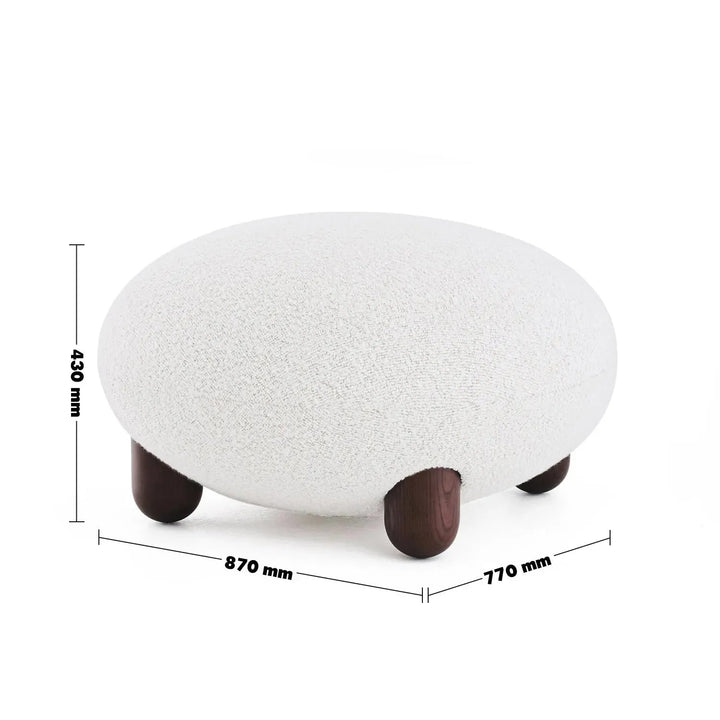 Cream Fabric Ottoman TEDDY