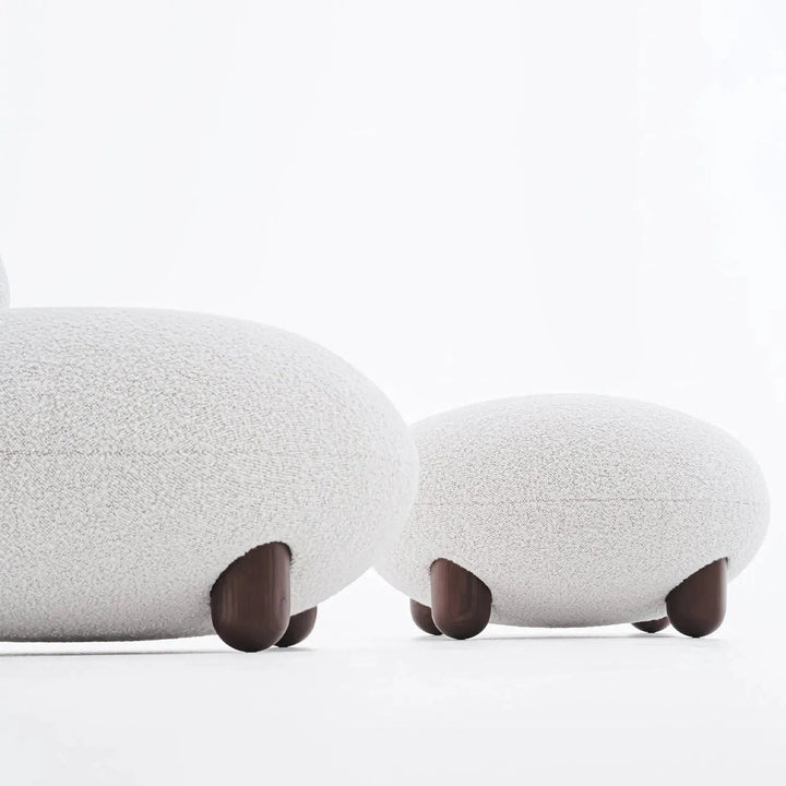 Cream Fabric Ottoman TEDDY
