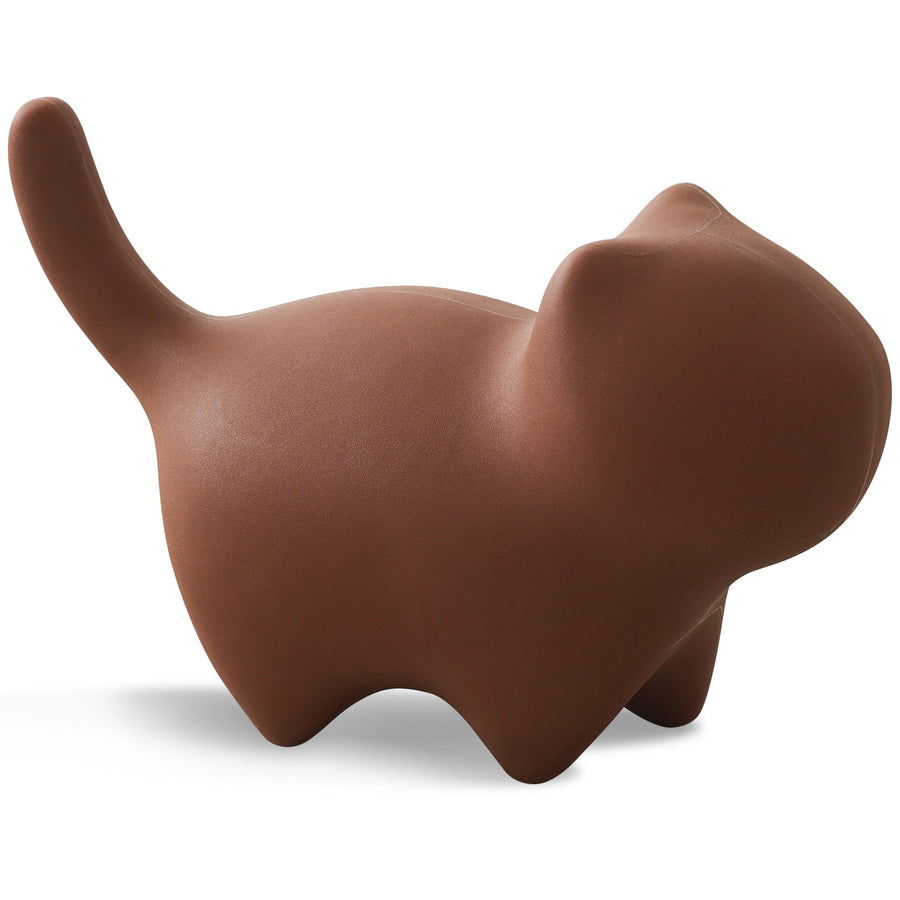 Bauhaus plastic ottoman cat in white background.