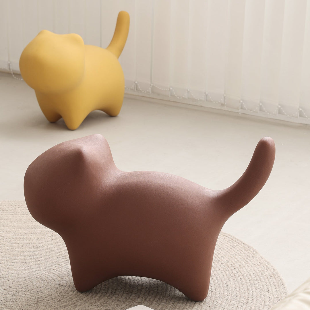 Bauhaus plastic ottoman cat material variants.