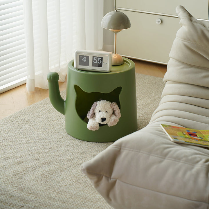Bauhaus plastic side table cat house situational feels.