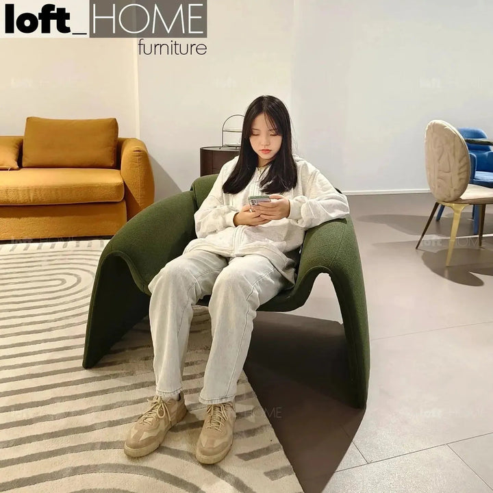 Contemporary Teddy Fabric 1 Seater Sofa LE CLUB