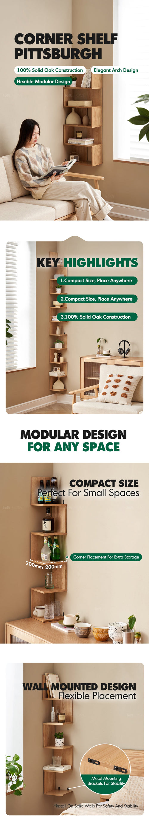 Scandinavian Oak Wood Corner Shelf PITTSBURGH Good to Know Preview-1