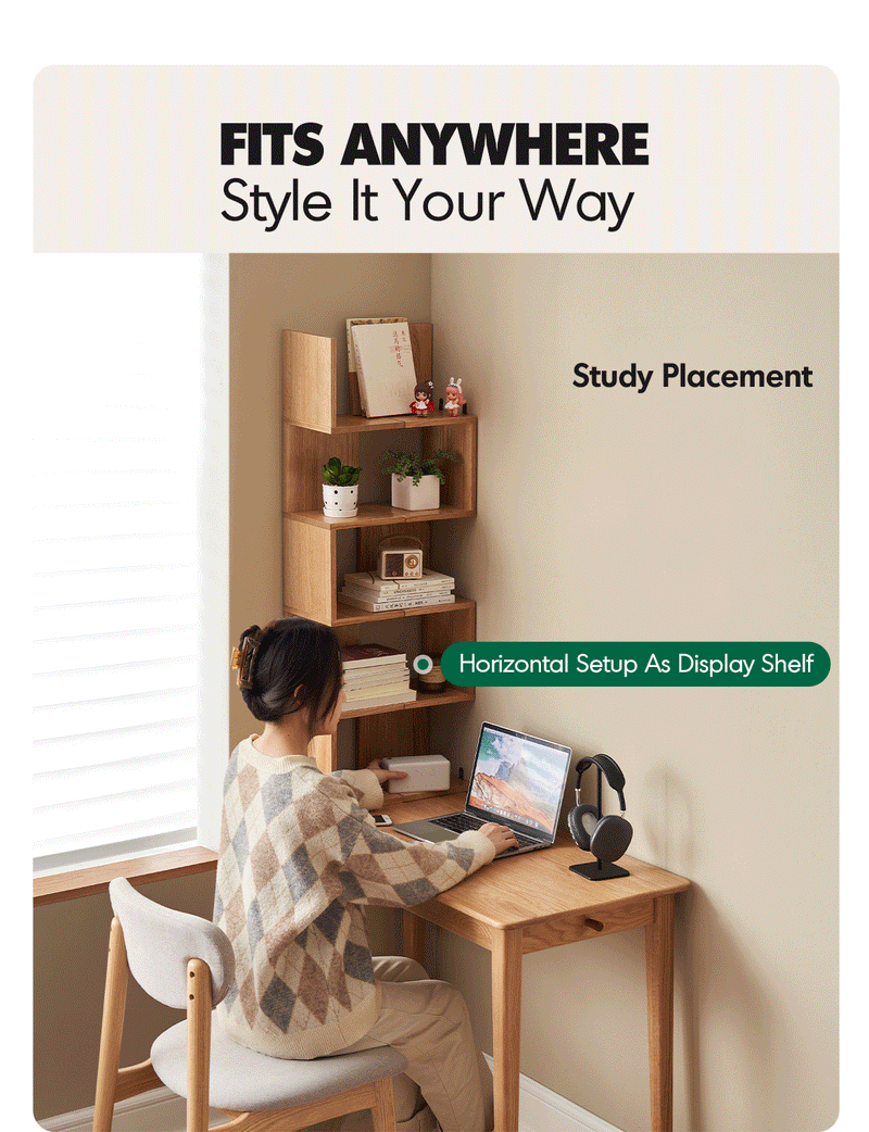 more product details and feature of Scandinavian Beech Wood Corner Shelf PITTSBURGH