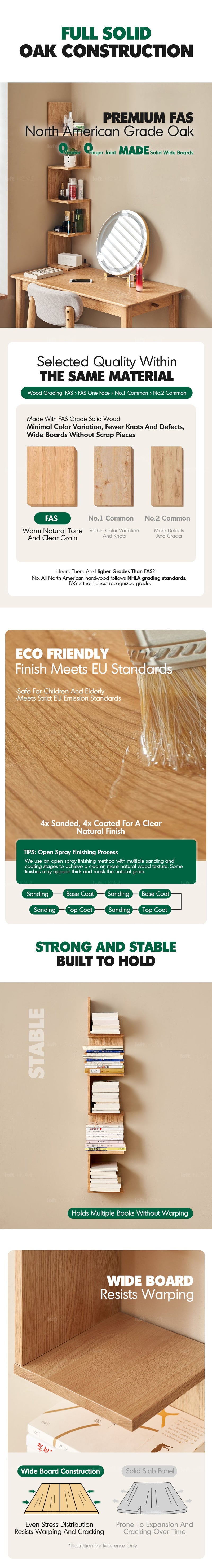 more product details and feature of Scandinavian Beech Wood Corner Shelf PITTSBURGH