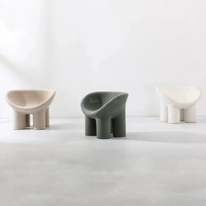 Cream Boucle 1 Seater Sofa Kids ELEPHANT