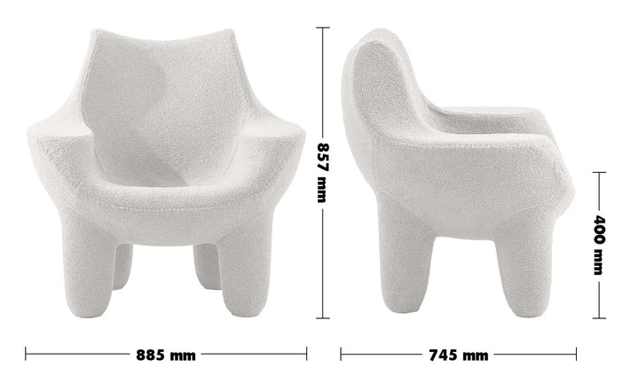 Cream Boucle 1 Seater Sofa MIBSTER