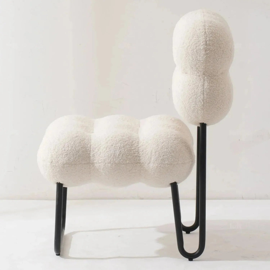 Cream Boucle 1 Seater Sofa SOUFFLE