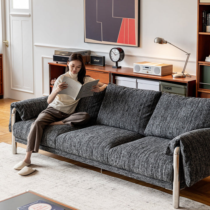 Bauhaus boucle fabric 3 seater sofa song primary product view.